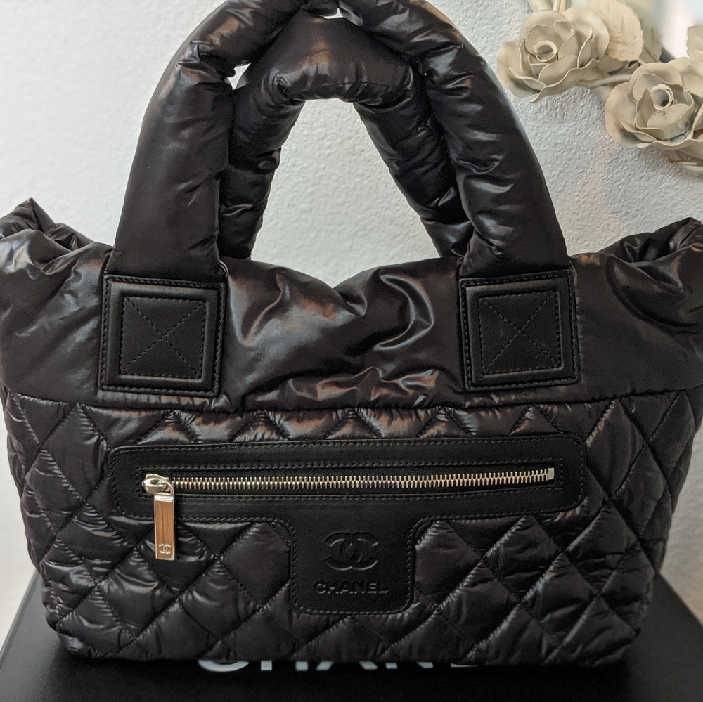 Chanel quilted puffy tote
